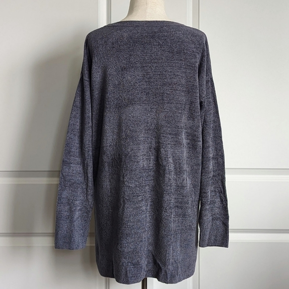 Barefoot Dreams Pullover Paradise Knit CozyChic Ultra Lite® Pacific Blue L NWT - Picture 7 of 13